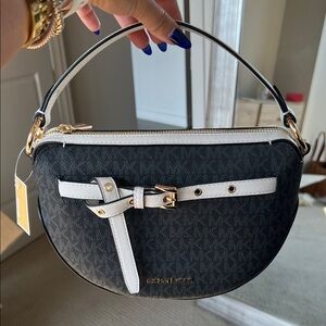 Michael Kors Black and White Shoulder Bag